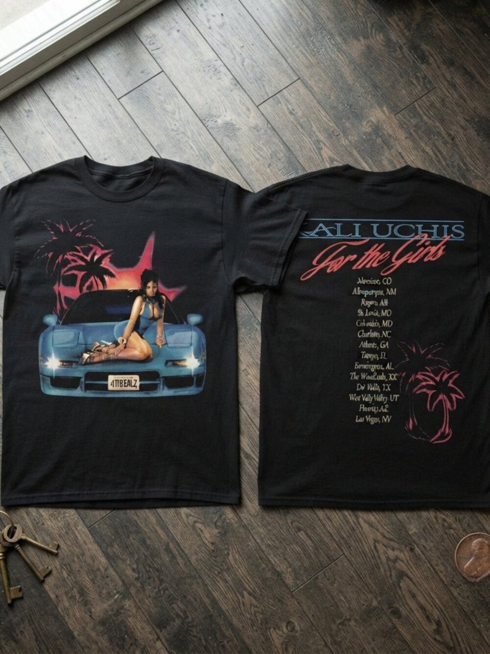 Kali Uchis For The Girls Tour Vintage Graphic Black T-Shirt